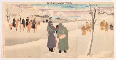 牛荘城の路上で戦う我が軍の写真 作： Kobayashi Kiyochika