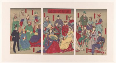 各国の民族衣装展示 万国意匠鏡 作： Kobayashi Kiyochika