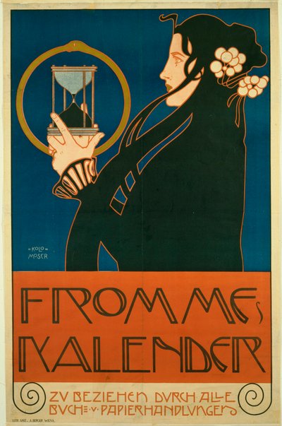 モーザー・コロマン（1868-1918） Frommes Kalender (Calendrier des femmes) カラーリトグラフ 1903年 New York City.ニューヨーク近代美術館(MOMA) 作： Koloman Moser