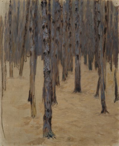 雪の中の針葉樹林 作： Koloman Moser