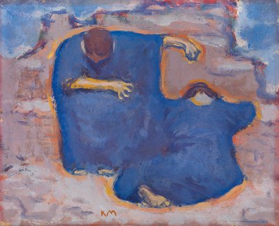 "Pleureuses" (喪服を着た女性たち) - Peinture de Koloman Moser (1868-1918) vers 1913 - 厚紙に油彩 - Dim 28x34,5 cm プライベート・コレクション 作： Koloman Moser