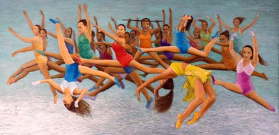 Leaping High、2014年（ライスペーパーにイースタンガッシュ） 作： Komi Chen