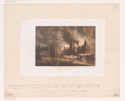 スロットで火をつける ヘムステード城。 （1525年の火事で）。 (オブジェクトのタイトル) 作： Koninklijke Nederlandse Steendrukkerij van C.W. Mieling