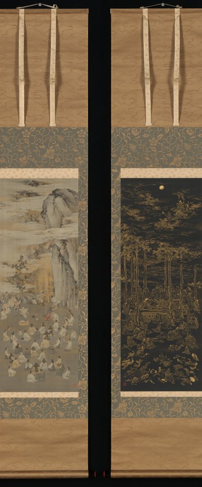 天照大神を洞窟から誘い出し、歴史上の仏陀の死... 19世紀後半 作： Kono Bairei