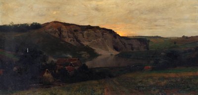 池のある岩の風景 作： Konrad Ludwig Lessing