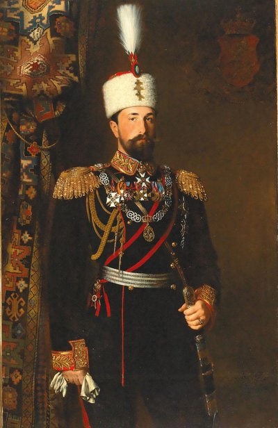 ブルガリアのアレクサンドル1世の肖像1857-1893、1881。 作： Konrad Wilhelm Dielitz
