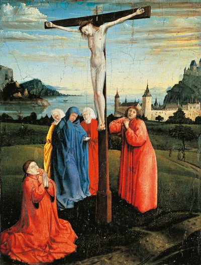 十字架上のキリスト」1430-33年頃（パネルに油彩 作： Konrad Witz