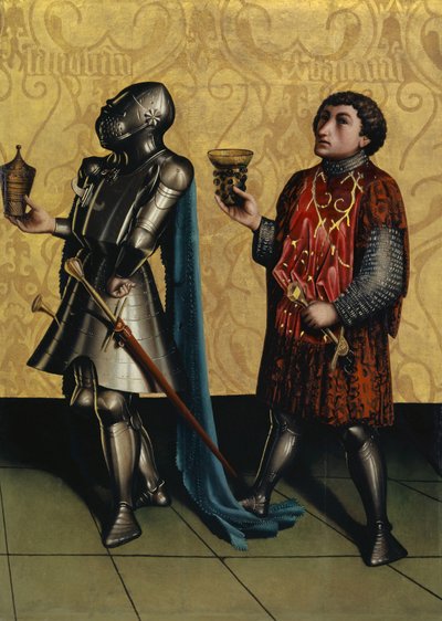 ハイルシュピーゲル祭壇画のシベカイとベナイア、1435年頃（オーク材のミクストメディア） 作： Konrad Witz