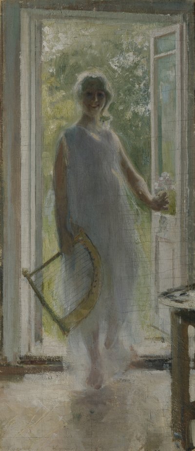 玄関先の少女 作： Konstantin Alekseevich Korovin