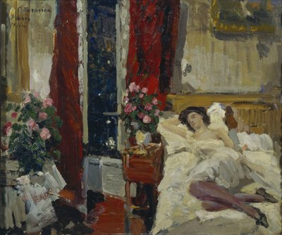 部屋で 作： Konstantin Alekseevich Korovin