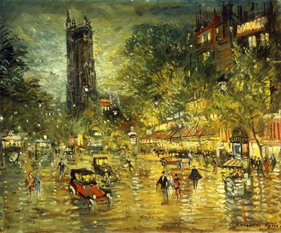 パリのストリートシーン 作： Konstantin Alekseevich Korovin