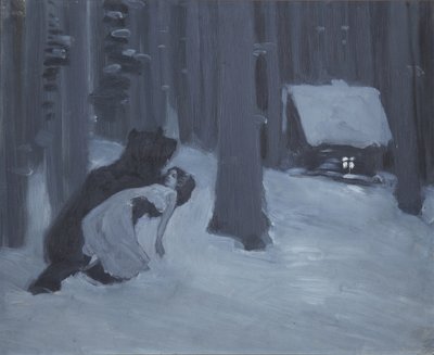タチアナは夢を見る。プーシキンによるユージンオネーギン詩の小説のイラスト 作： Konstantin Alekseevich Korovin