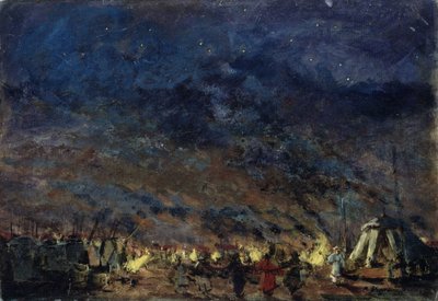 Polovtsianキャンプ。オペラの舞台デザイン、A。ボロディン作のイゴール王子、1914年 作： Konstantin Alekseevich Korovin