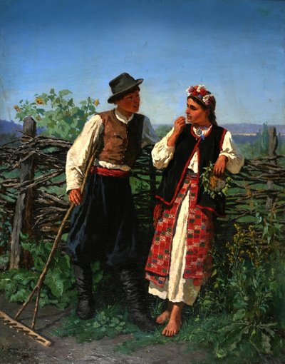 ワトルフェンスで、1863年 作： Konstantin Alexandrovich Trutovsky