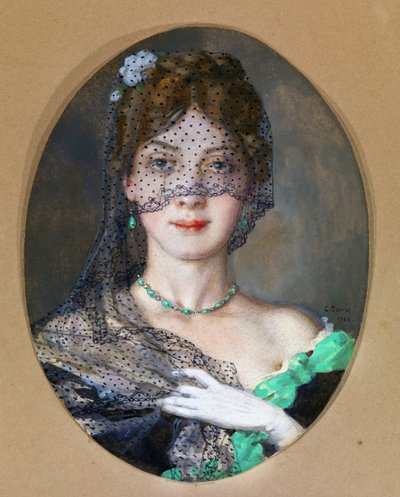 「ヴェールの貴婦人」（マノン・レスコー）1928年 作： Konstantin Andreevic Somov