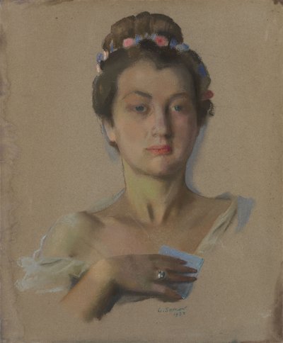 アレクサンドラレフチェンコの肖像、1934年 作： Konstantin Andreevic Somov