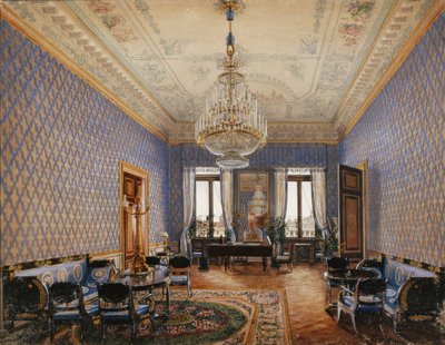 冬宮殿のインテリア。マリアニコラエヴナ王妃の応接室、1837年 作： Konstantin Andreyevich Ukhtomsky