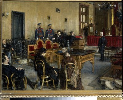 評決を待っています。 Konstantin Apollonovich Savitsky（1844-1905）による絵画、キャンバスに油彩 作： Konstantin Apollonovich Savitsky