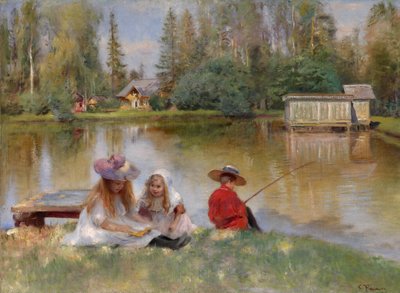 湖のほとりの子供たち 作： Konstantin Egorovich Makovsky