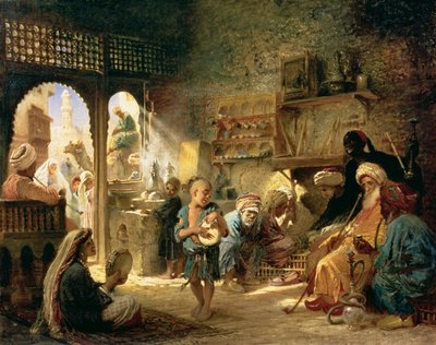 カイロのコーヒーハウス、1870年代 作： Konstantin Egorovich Makovsky