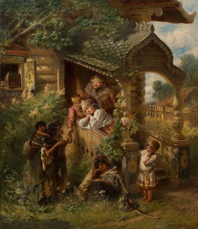占い、1884 作： Konstantin Egorovich Makovsky