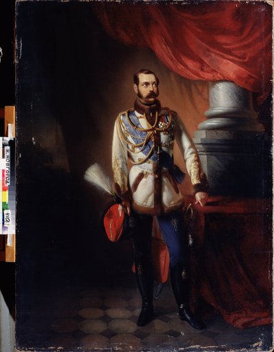 ロシア皇帝アレクサンドル 2 世の肖像 (解放者として知られる) 作： Konstantin Egorovich Makovsky