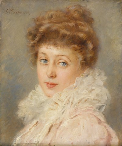 エレガントな女性の肖像画、 作： Konstantin Egorovich Makovsky