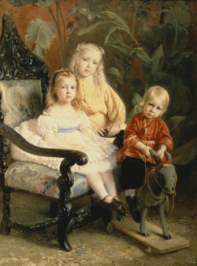 スタソフの子供たちの肖像、1870年代初頭 作： Konstantin Egorovich Makovsky