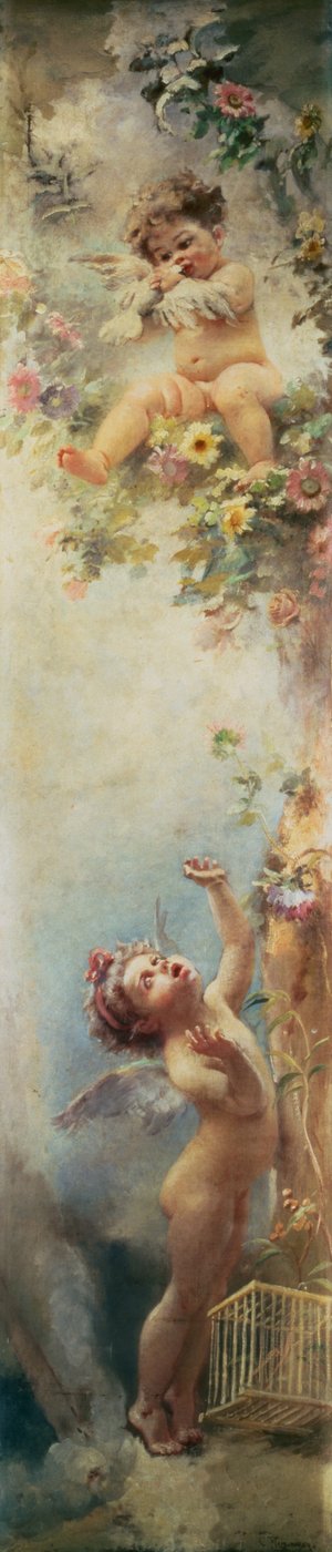Putty Disporting (キャンバスに油彩) 作： Konstantin Egorovich Makovsky