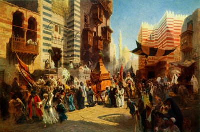 メッカからカイロへの聖なるカーペットの帰還、1876年、1965年。 作： Konstantin Egorovich Makovsky