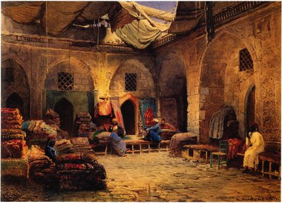 カイロのカーペットショップ、1875 作： Konstantin Egorovich Makovsky