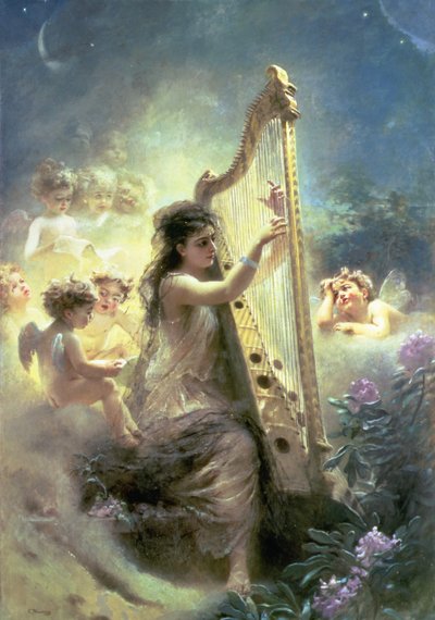 愛の食べ物（キャンバスに油彩） 作： Konstantin Egorovich Makovsky