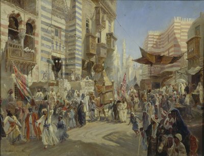 カイロでの聖なるカーペットの譲渡、1876 作： Konstantin Egorovich Makovsky
