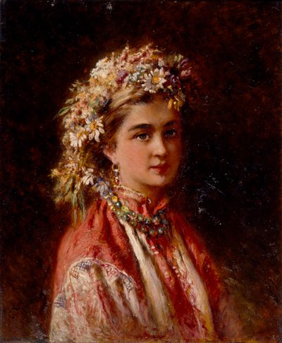 花輪を持つ少女 作： Konstantin Egorovich Makovsky