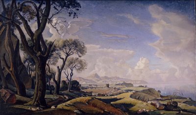木のある風景、1927 作： Konstantin Fyodorovich Bogayevsky