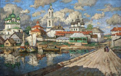 旧市街の眺め」、1919 年。 作： Konstantin Ivanovich Gorbatov