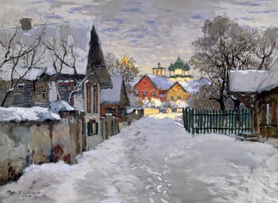 冬の夜、プスコフの一角 作： Konstantin Ivanovich Gorbatov