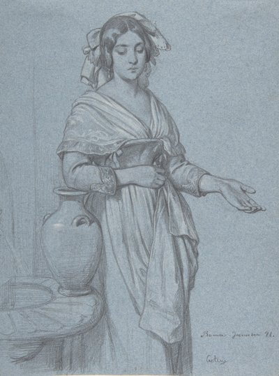 ローマ人女性の習作」1841年 作： Konstantin Johannes Franz Cretius