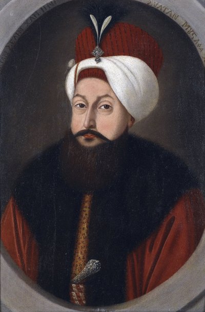 スルタン・セリム3世（1761-1808） - Konstantin Kapidagli（活動1789-1806）の絵画、1800年頃 - 厚紙に油彩、37x26 - 個人蔵 作： Konstantin Kapidagli