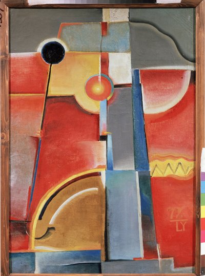 建物の色。 (カラーコンストラクション)。 Konstantin Konstantinovich Medunetsky Medunetsky (Medunetsky、Medunetsky) (1899-1935) による絵画、キャンバスに油彩 作： Konstantin Medunetsky