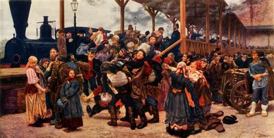「戦争への出発」、1880年、1965年。 作： Konstantin Savitsky