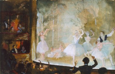 ロシア・バレエ団、シャンゼリゼ：レ・シルフィード、1932年 作： Konstantin Somov