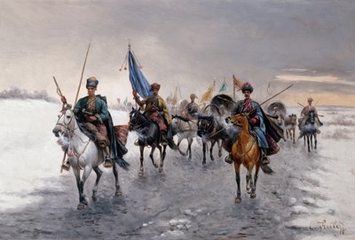シベリアの黄金の輸送（キャンバスに油彩） 作： Konstantin Stoilov