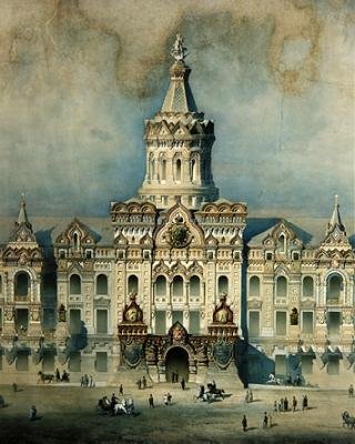 モスクワ市議会議事堂のデザインの詳細 作： Konstantin Tersky