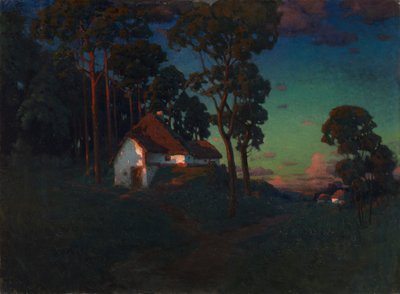 日没時の村、1923 作： Konstantin Wroblewski
