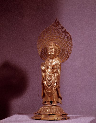 アートコリーン：阿弥陀如来の表現、金の彫像。新羅時代。7～8世紀韓国国立中央博物館 作： Korean School