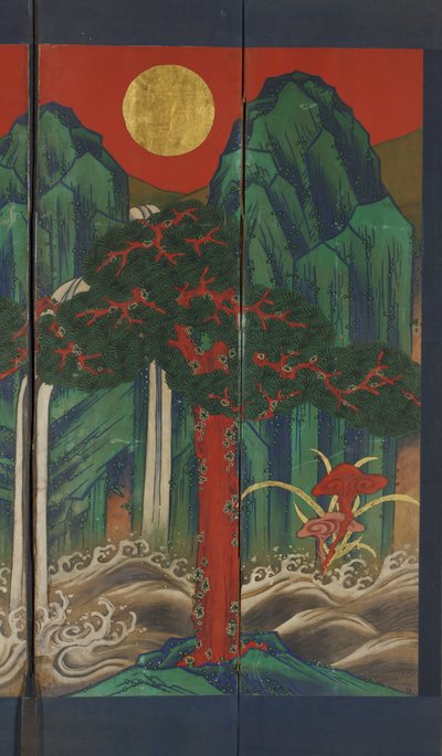 横長（パネル上のテンペラと金箔） 作： Korean School