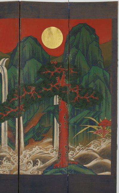 横長（パネル上のテンペラと金箔） 作： Korean School