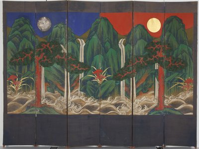 横長（パネル上のテンペラと金箔） 作： Korean School