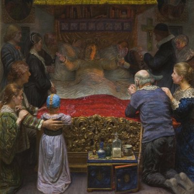 マリボ修道院でのレオノーラ・クリスティーナの死、1897年。 作： Kristian Zahrtmann